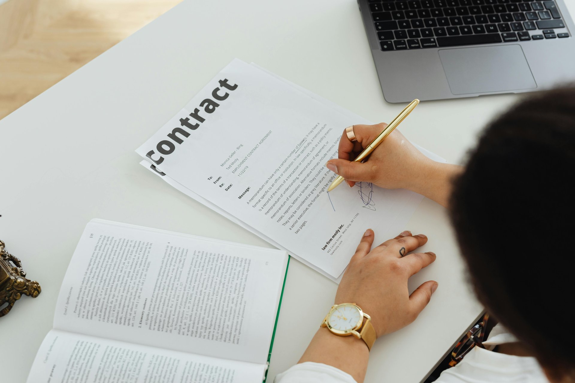 Business contract signing